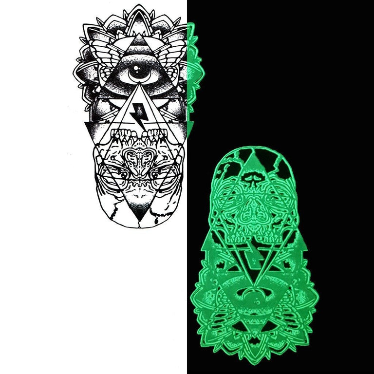 Tatouage éphémère : Glow in the Dark Eye Totem - Pack - ArtWear Tattoo - Tatouage temporaire