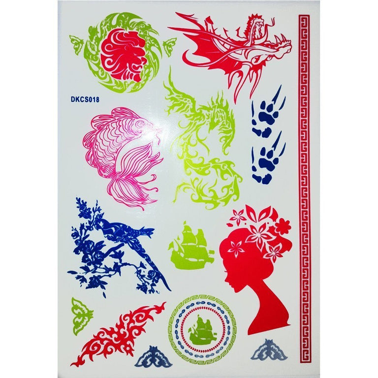 Tatouage éphémère : Ultraviolet Beauty Pack 8 - ArtWear Tattoo - Tatouage temporaire