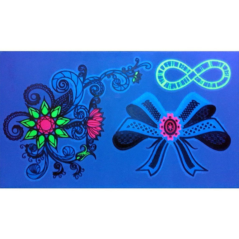 Tatouage éphémère : Ultraviolet Bow & Flower Pack - ArtWear Tattoo - Tatouage temporaire