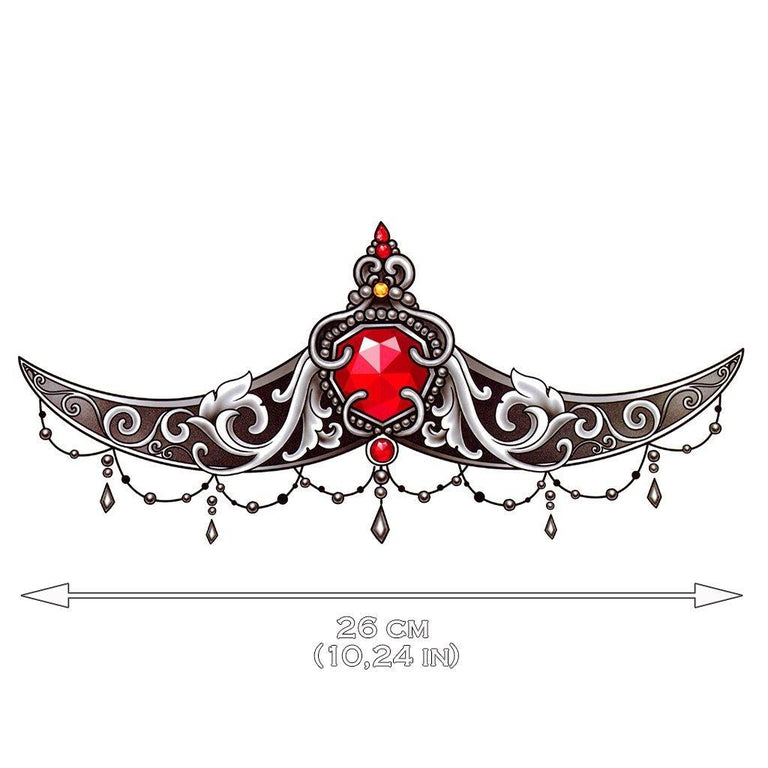 Tatouage éphémère : Sexy Red Ornament Underboob - ArtWear Tattoo - Tatouage temporaire