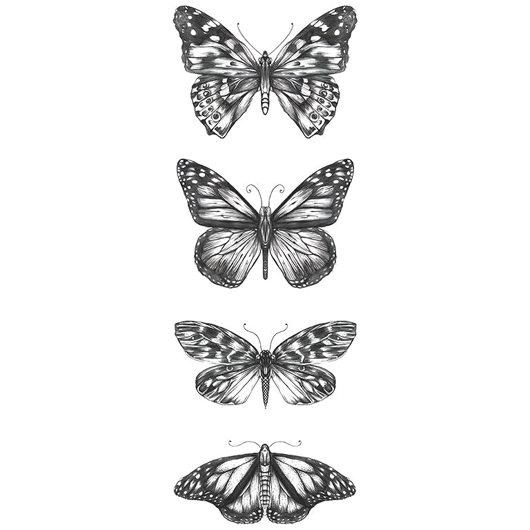 Monochrome Butterflies - Pack