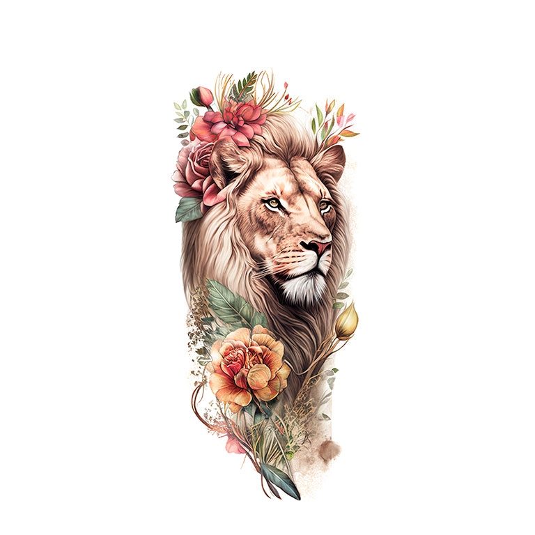 Colorful Floral Lion 2 Sleeve