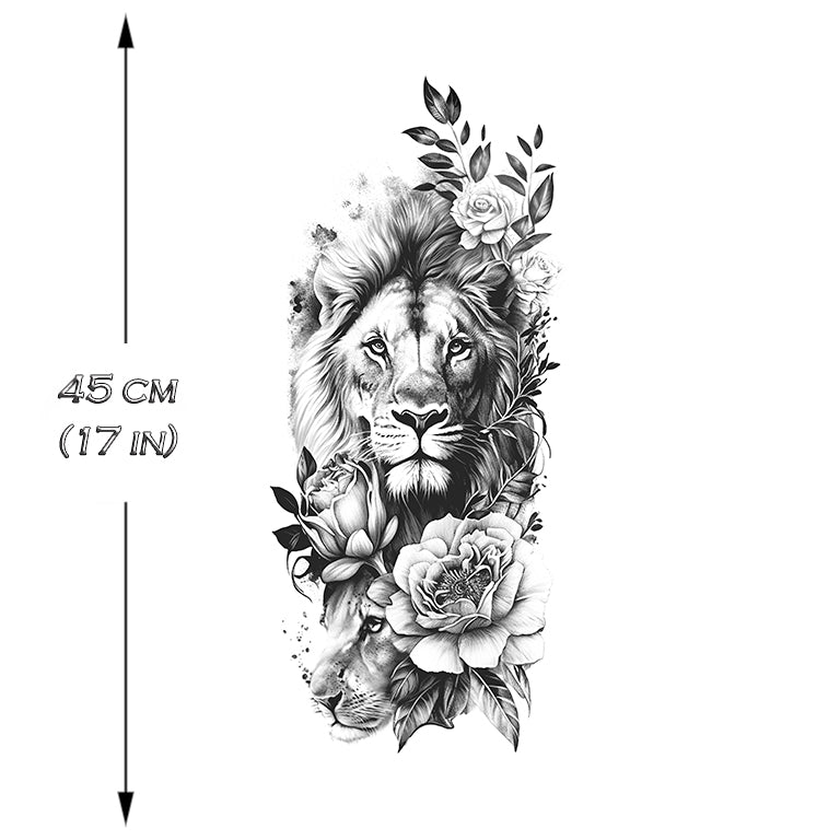 Grey Floral Lion Sleeve