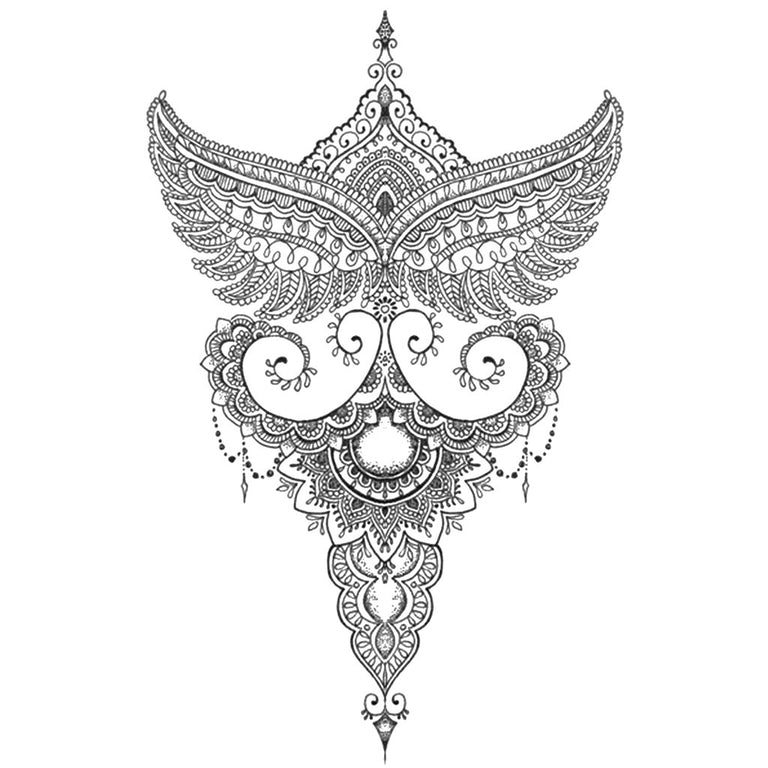 Tatouage éphémère : Ornamental Lotus Wings - ArtWear Tattoo - Tatouage temporaire