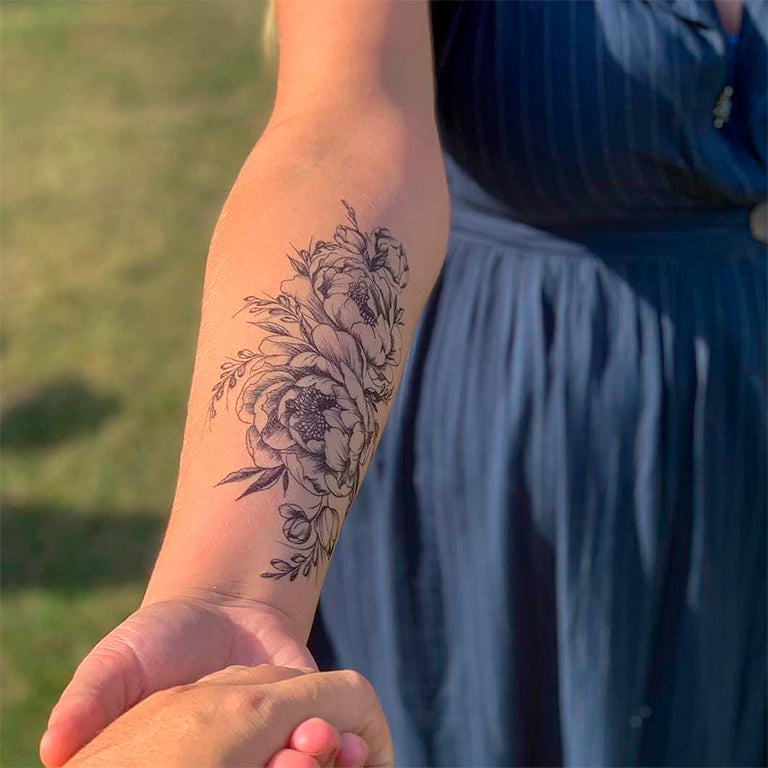 Floral Paw Heart Temporary Tattoo – Temporary Tattoos