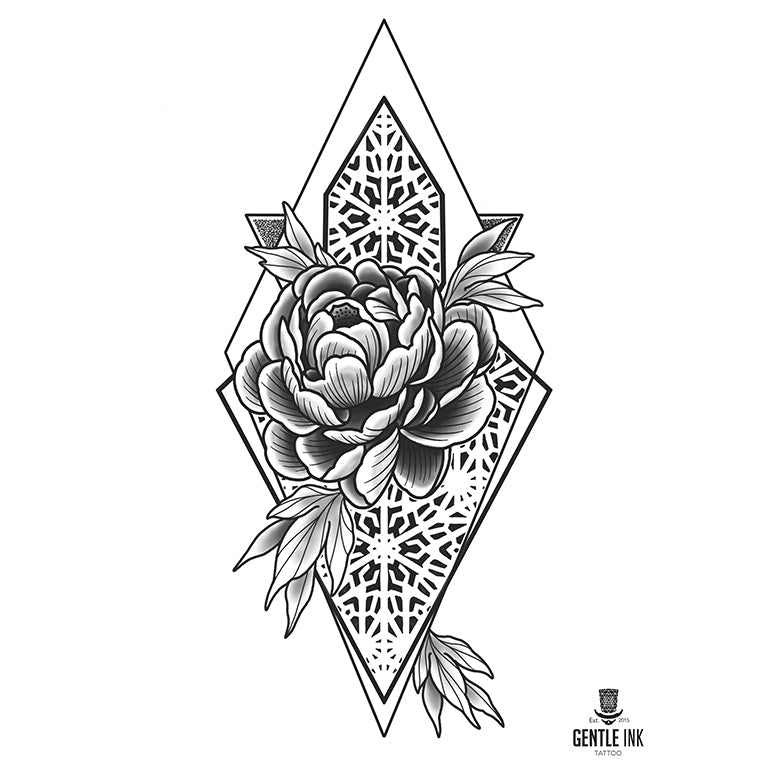 Tatouage éphémère : Sacred Peony - by Gent - ArtWear Tattoo - Tatouage temporaire