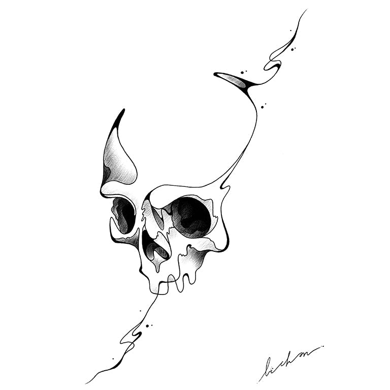 Tatouage éphémère : Skull Line - by Bichon - ArtWear Tattoo - Tatouage temporaire