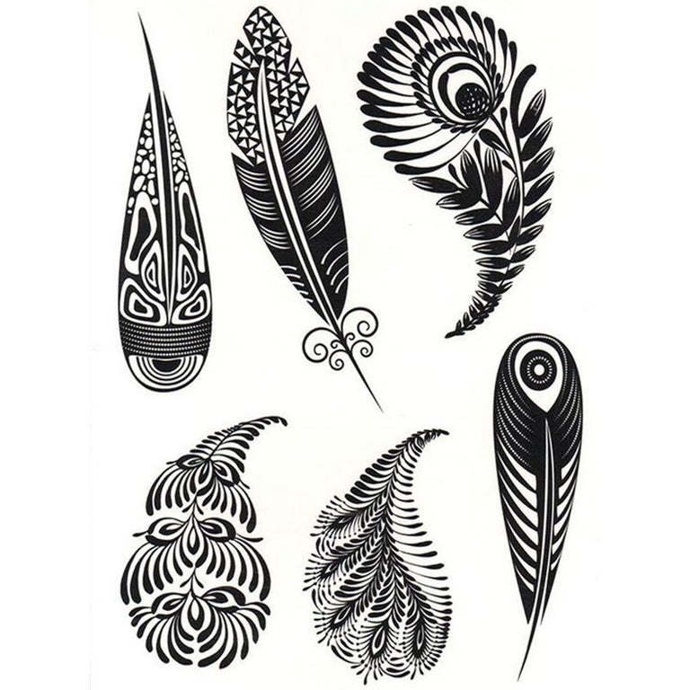 tribal feather tattoo designs