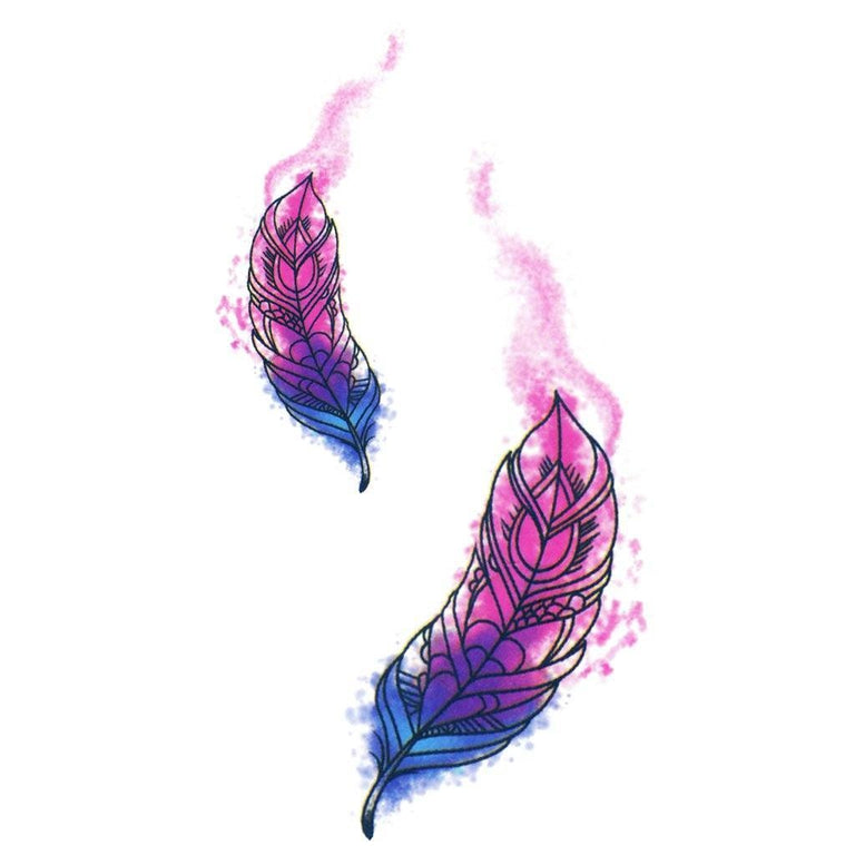 Tatouage éphémère : Small Watercolor Feathers - Pack - ArtWear Tattoo - Tatouage temporaire