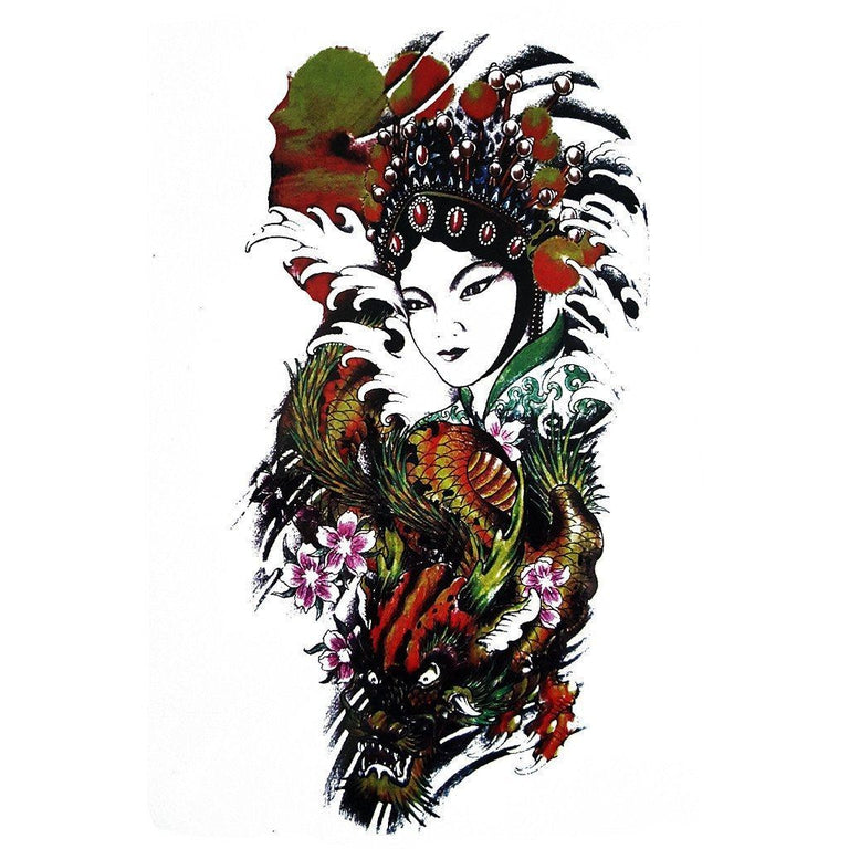 Tatouage éphémère : Chinese Princess & Dragon - ArtWear Tattoo - Tatouage temporaire