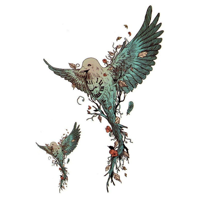 Tatouage éphémère : Doves in the Wind - Pack - ArtWear Tattoo - Tatouage temporaire