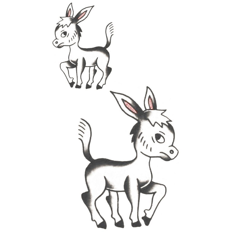 Tatouage éphémère : Old School Baby Donkey - Pack - ArtWear Tattoo - Tatouage temporaire