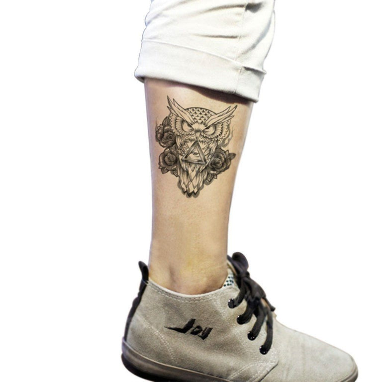 Tatouage éphémère : Owl & Roses - Pack - ArtWear Tattoo - Tatouage temporaire