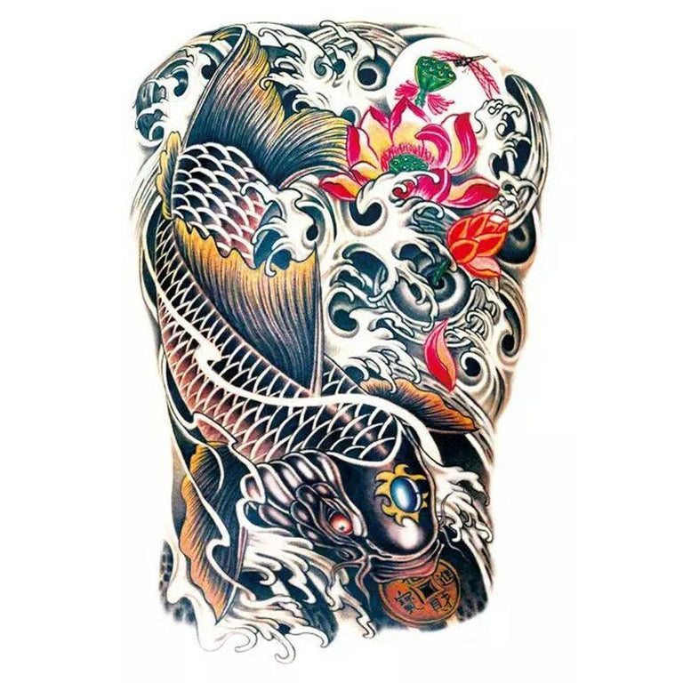 Tatouage éphémère : Silver Koi Fish - ArtWear Tattoo - Tatouage temporaire