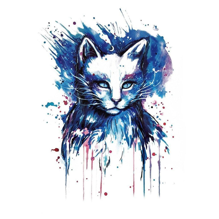 Tatouage éphémère : Splash Cat - ArtWear Tattoo - Tatouage temporaire