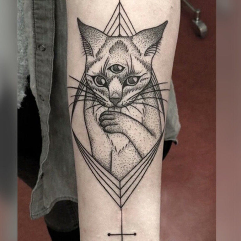 Tatouage éphémère : Three Eyed Cat - ArtWear Tattoo - Tatouage temporaire