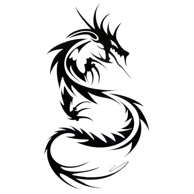 Duo Black Tribal Dragons Temporary Tattoo – Tattoo for a week