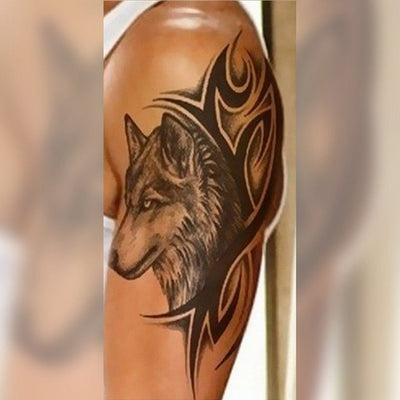 Buy Minimalist Galaxy Wolf Temporary Tattoo Waterproof Wolf Animal Behind  the Ear Tattoo Vintage Wolf Tattoo for Women Tattoo Lover Gift Online in  India - Etsy