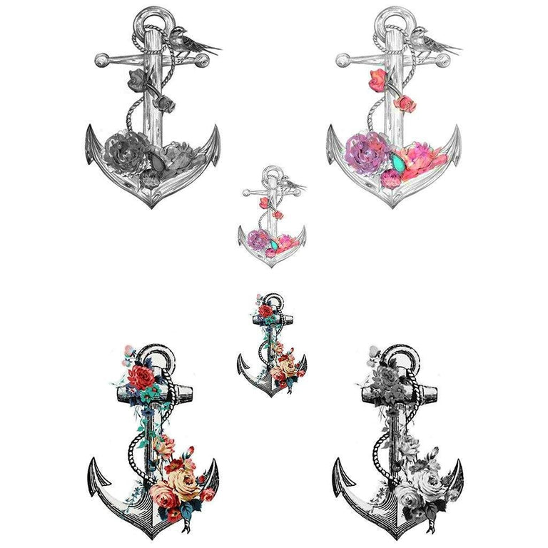 Temporary tattoo "Anchor Flowers"