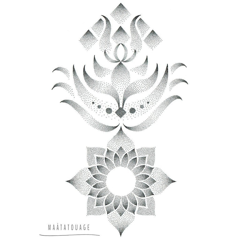 Tatouage éphémère : Lotus - by MaâT - ArtWear Tattoo - Tatouage temporaire