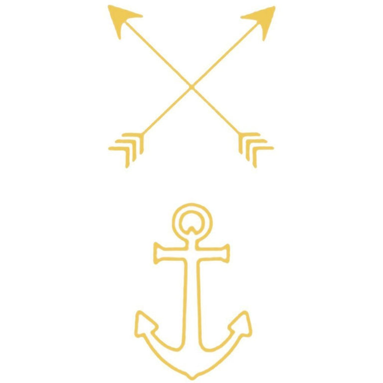 Tatouage éphémère : Golden Arrow & Anchor - Pack - ArtWear Tattoo - Tatouage temporaire