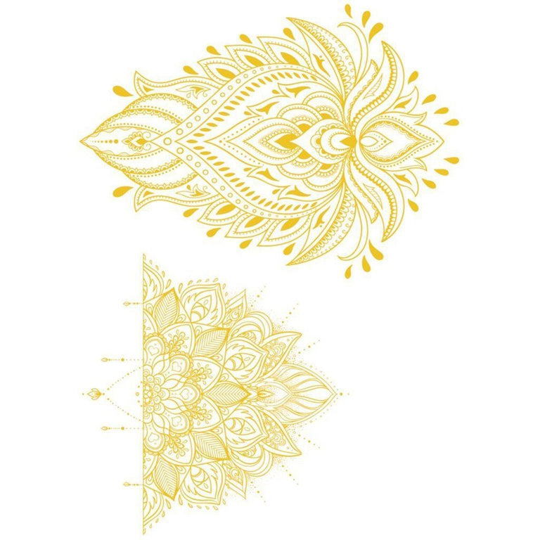 Tatouage éphémère : Ornamental Golden Lotus - ArtWear Tattoo - Tatouage temporaire