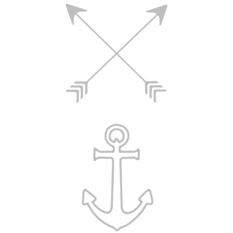 Tatouage éphémère : Silver Arrow & Anchor - Pack - ArtWear Tattoo - Tatouage temporaire