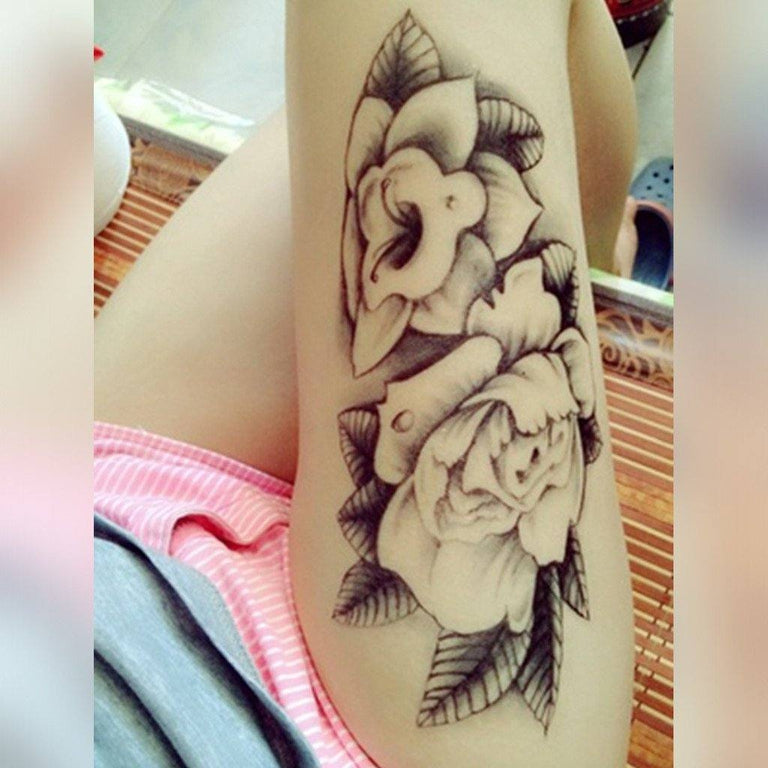 Tatouage éphémère : B&W Flowers - ArtWear Tattoo - Tatouage temporaire