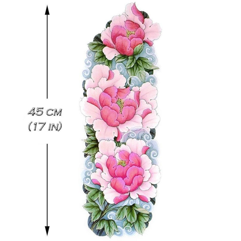 Tatouage éphémère : Peony Colorful Sleeve 2 - ArtWear Tattoo - Tatouage temporaire
