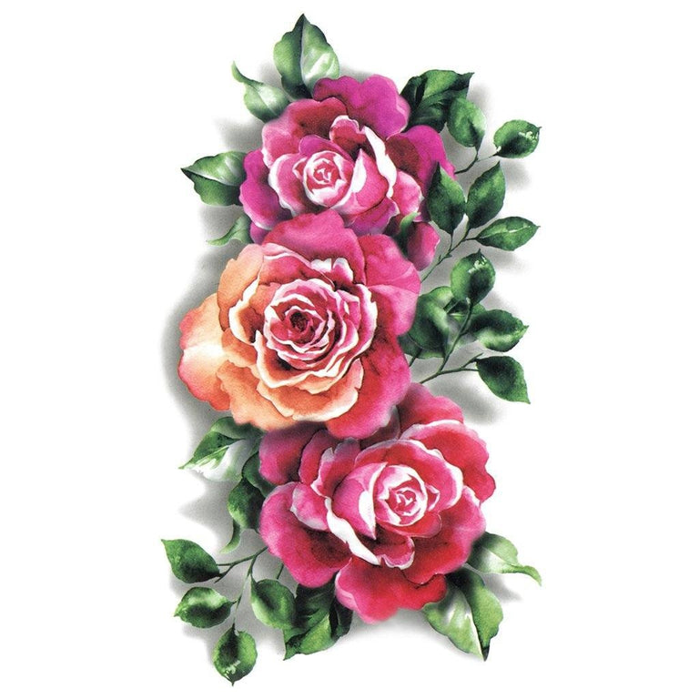 Tatouage éphémère : Pink Roses Bouquet - ArtWear Tattoo - Tatouage temporaire