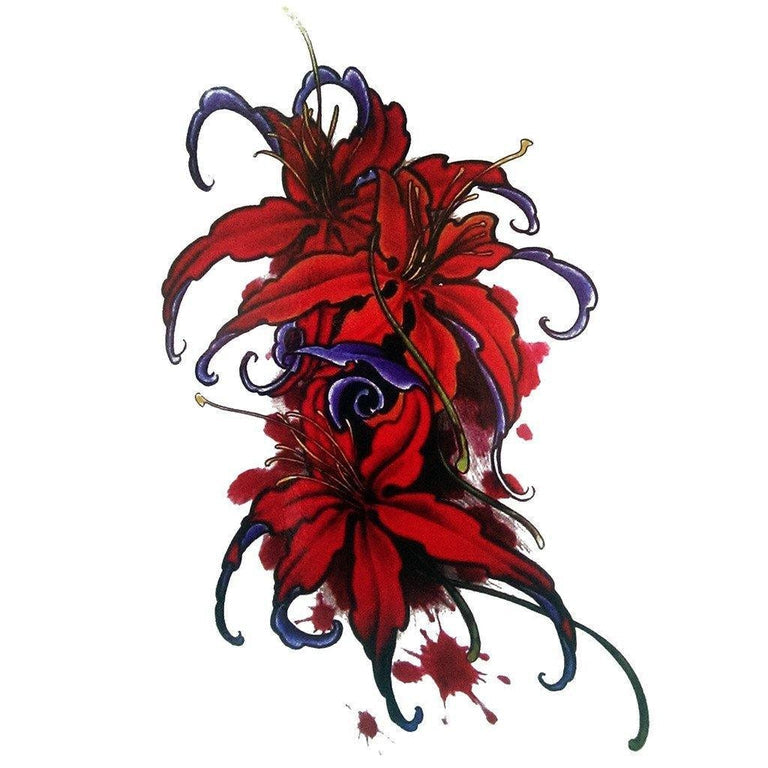 Tatouage éphémère : Red Flowers - ArtWear Tattoo - Tatouage temporaire