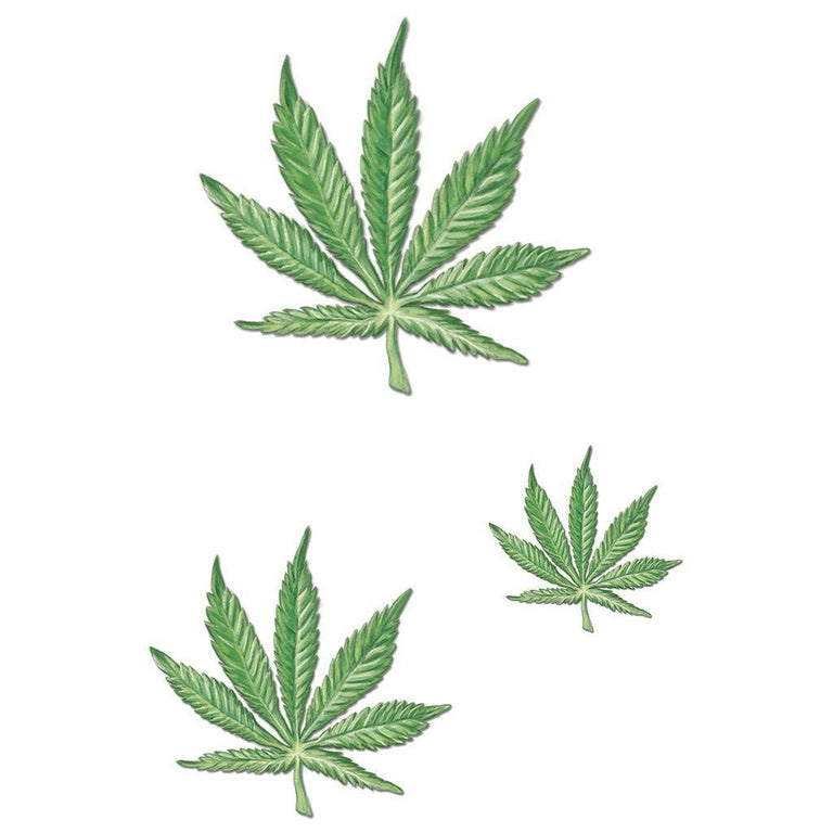 Tatouage éphémère : Glow in the Dark Marijuna Leaf - Pack - ArtWear Tattoo - Tatouage temporaire