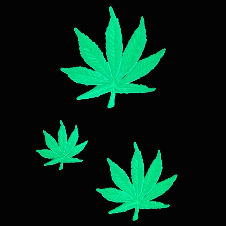 Tatouage éphémère : Glow in the Dark Marijuna Leaf - Pack - ArtWear Tattoo - Tatouage temporaire