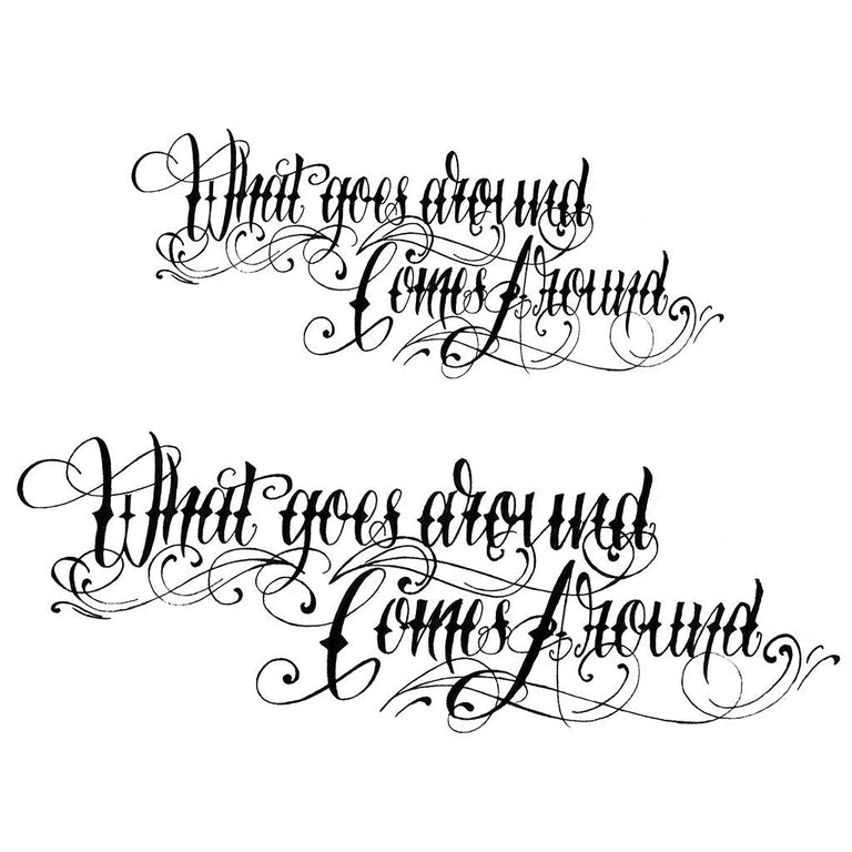 Tatouage éphémère : Glow in the Dark "What Goes Around" - Pack - ArtWear Tattoo - Tatouage temporaire