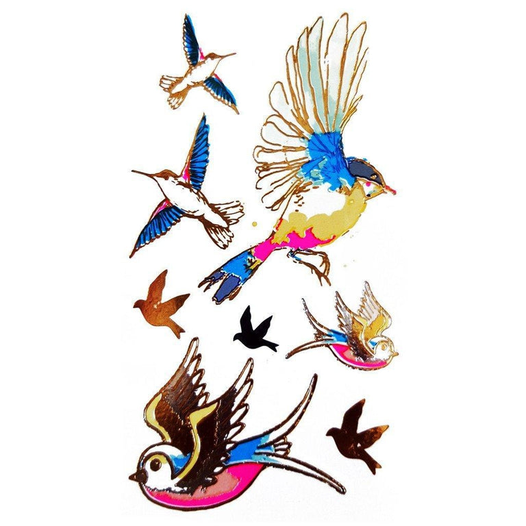 Tatouage éphémère : Ultraviolet Lil Birds Pack - ArtWear Tattoo - Tatouage temporaire