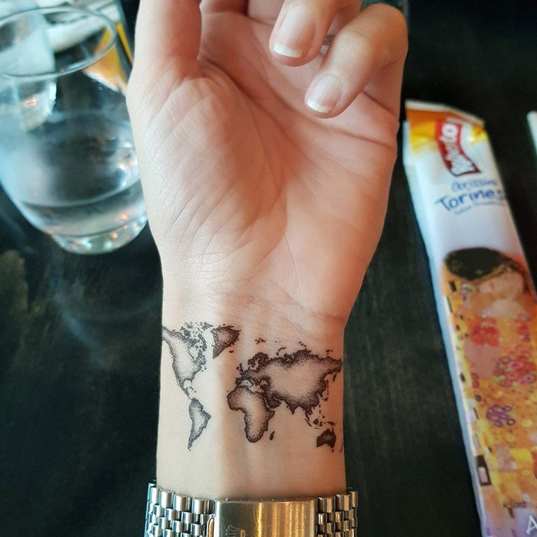 earth map tattoos