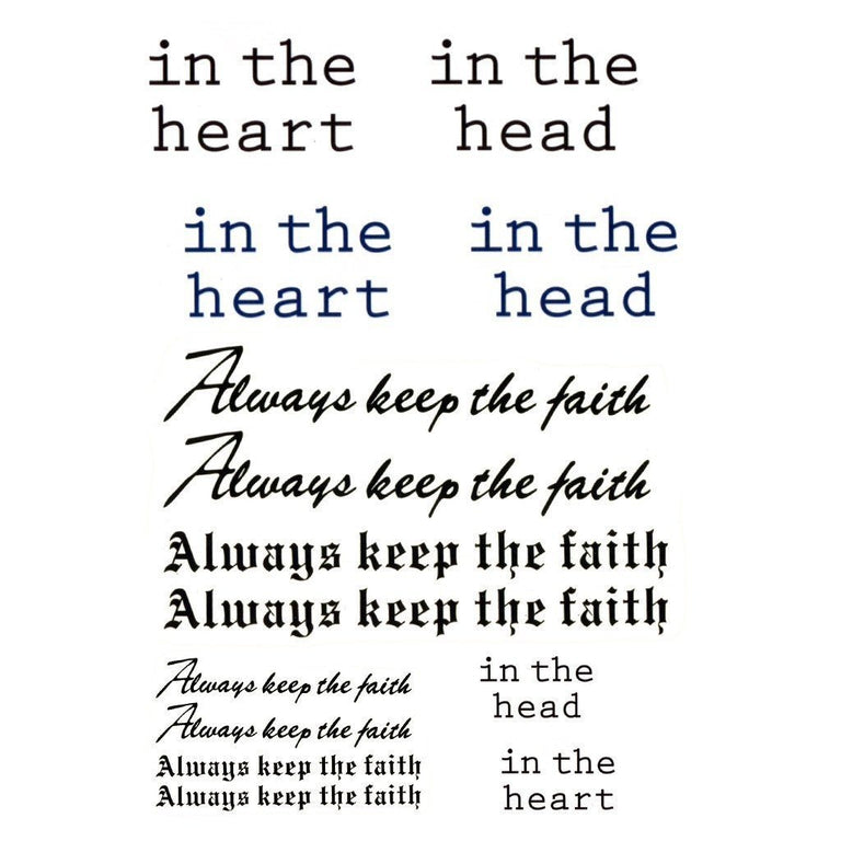 Tatouage éphémère : Always Keep The Faith / In the Heart in the Head - ArtWear Tattoo - Tatouage temporaire