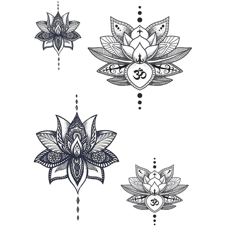 Buy 1 x Lotus Mandala Flower Tattoo - Indian Mandala Lotus Flower temporary  Tattoo - No China (1 Lotus) Online at desertcartINDIA