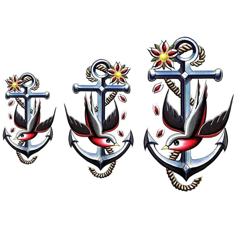 Tatouage éphémère : Anchor & Swallow - Pack - ArtWear Tattoo - Tatouage temporaire