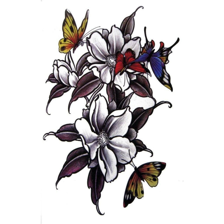 Tatouage éphémère : Flowers & Butterflies - ArtWear Tattoo - Tatouage temporaire
