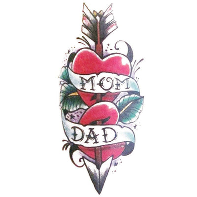 Tattoos Inscription Mom Dad Two Hearts Flower Bird Vector Flat Stock Vector  by ©aemebius@mail.ru 191228430