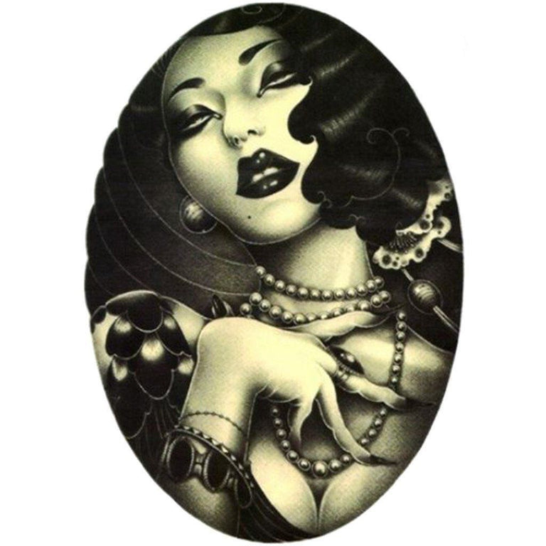 Tatouage éphémère : Oval Woman Portrait - ArtWear Tattoo - Tatouage temporaire