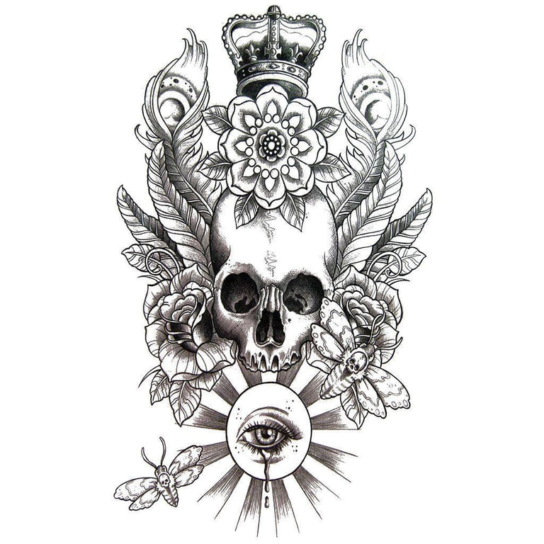 skull with crown tattoo designs