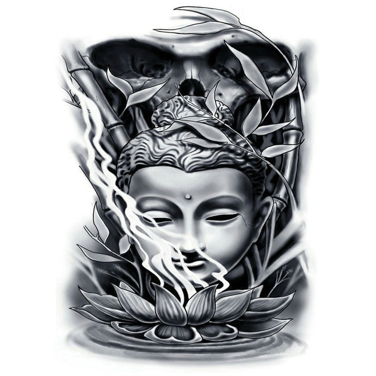 Lord Buddha Black and White Tattoo Designs - Ace Tattooz