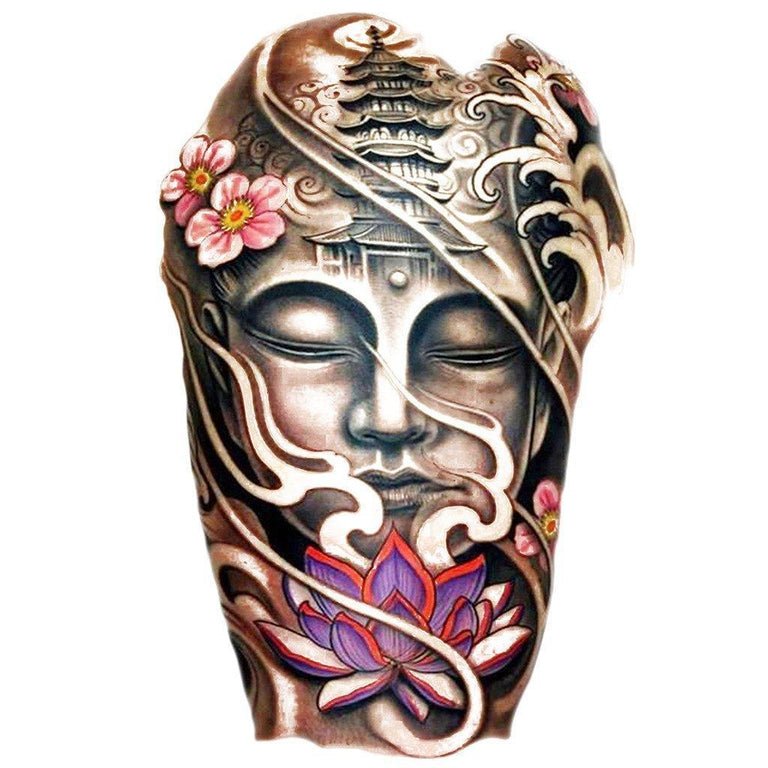 Buddha and Lotus Mandala Tattoo Design and Stencil Lotus and Buddha Tattoo  Positive Energy Instant Digital Download Tattoo Permit - Etsy