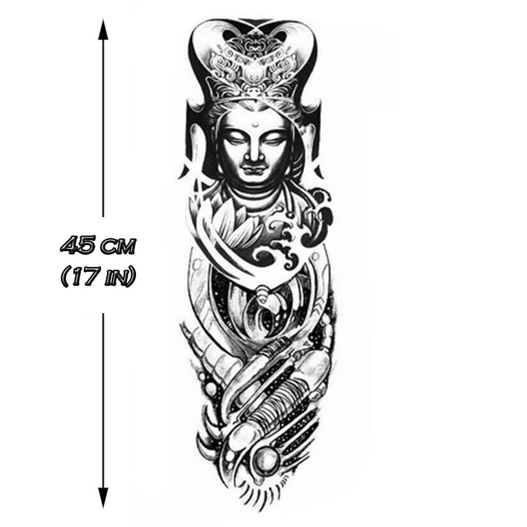 Tatouage éphémère : Buddha Sleeve - ArtWear Tattoo - Tatouage temporaire