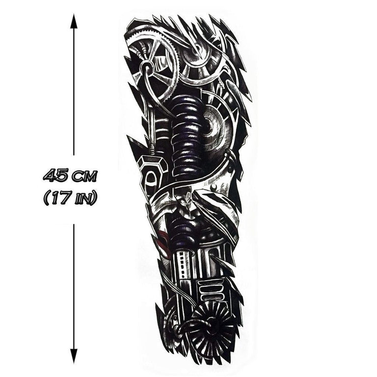 Black 1) - 18.9x6.7 8 Sheets Extra Large Temporary Fake Tattoos Set For Men  and Women, Full Arm Tattoo Sticker Skull Flower Paper Decal Fake Tattoos  Sleeve DIY Black Body Art Sticker,