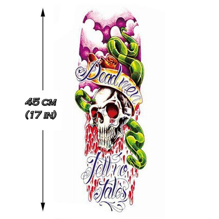 Tatouage éphémère : Dead Men Sleeve - Color - ArtWear Tattoo - Tatouage temporaire