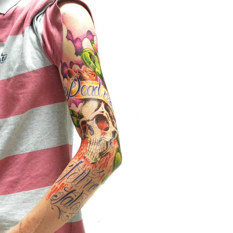 Tatouage éphémère : Dead Men Sleeve - Color - ArtWear Tattoo - Tatouage temporaire