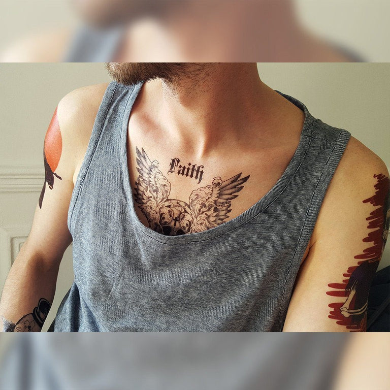 Tatouage éphémère : Faith Skull - ArtWear Tattoo - Tatouage temporaire